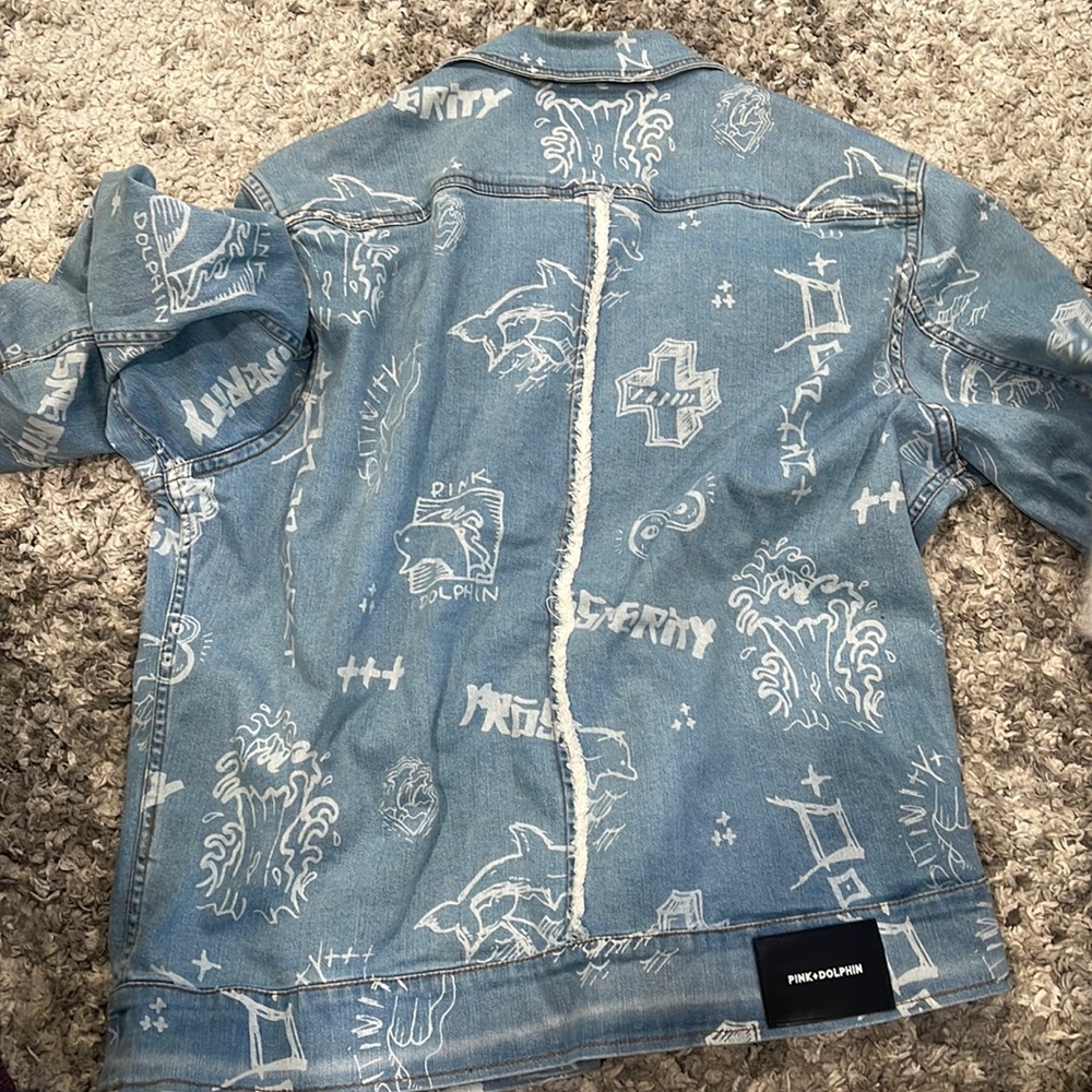 Pink Dolphin “Scribble” denim jacket